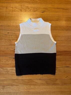 Colorblock Mock Neck Sweater Tank